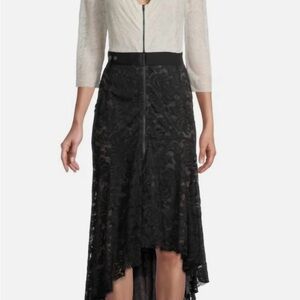 Byron Lars “In Earnest” Black High-Low Lace dress
